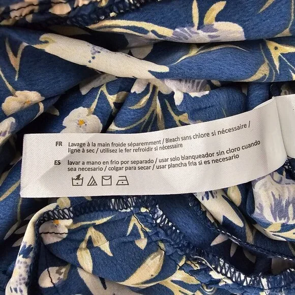 ❤️203 Band Of the Free Chambray Denim Floral Boho Tier Midi Dress - Picture 10 of 10